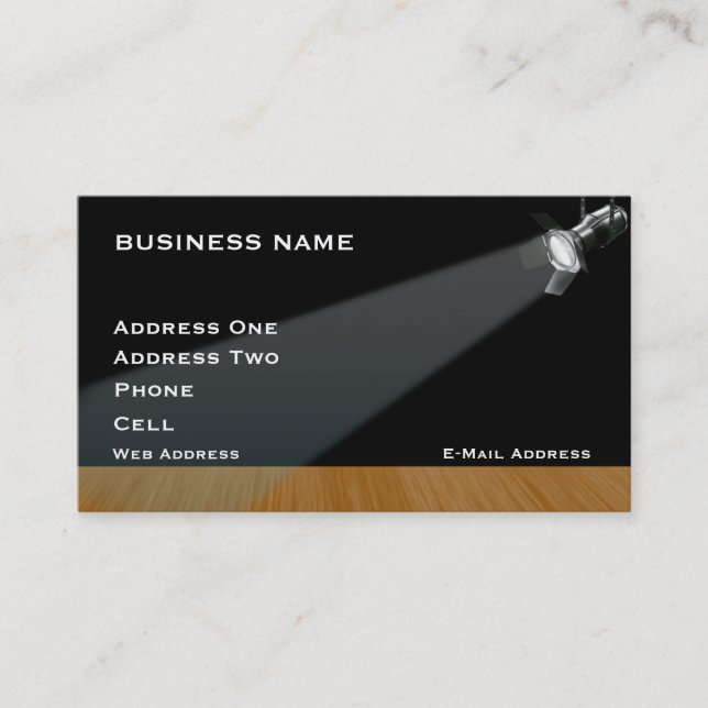 Stage lighting- Music Business Card (Front)