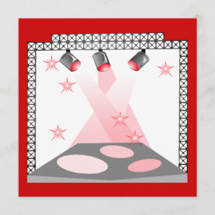 STAGE LIGHTS INVITATION KARAOKE TALENT SHOW PARTY