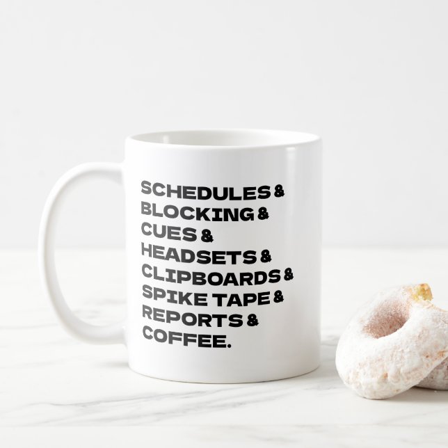 Stage Manager Job List Coffee Mug (With Donut)
