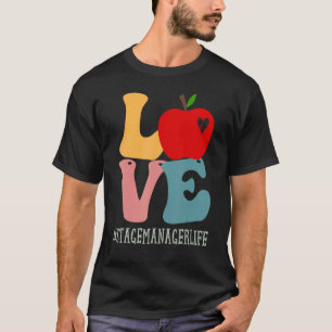 Stage Manager Love Apple Groovy Retro Cute Back To T-Shirt