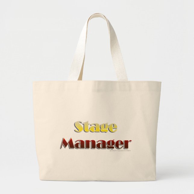 Stage Manager (Text Only) Large Tote Bag (Front)