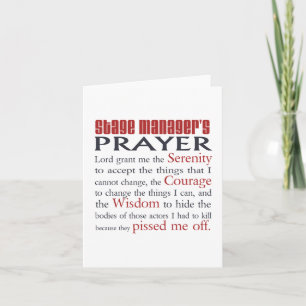 Stage Manager's Prayer Card