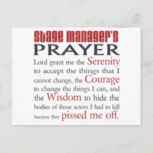 Stage Manager's Prayer Postcard
