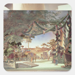 Stage model for the opera 'Die Meistersinger Square Sticker