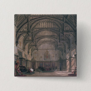 Stage set for Act III of the play 'Henry VIII' 2 Inch Square Button