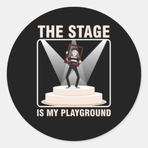 Stage Theatre Theatre Actor Actress Acting Gift Classic Round Sticker