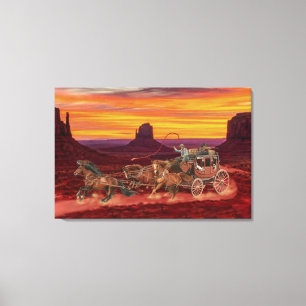 STAGECOACH COWBOYS CANVAS PRINT