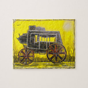 Stagecoach in the Desert Jigsaw Puzzle