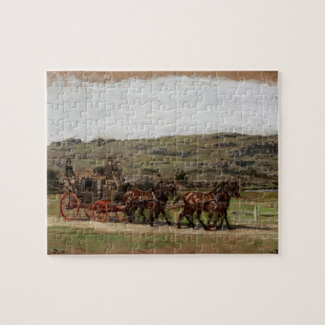 Stagecoach Old West Vintage Jigsaw Puzzle (Horizontal)