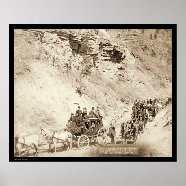 Stagecoaches Travelling Mountain Road SD 1889 Poster (Front)