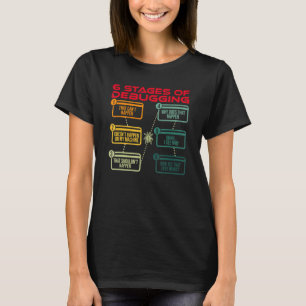 Stages Of Debugging Code Software Developer Progr T-Shirt
