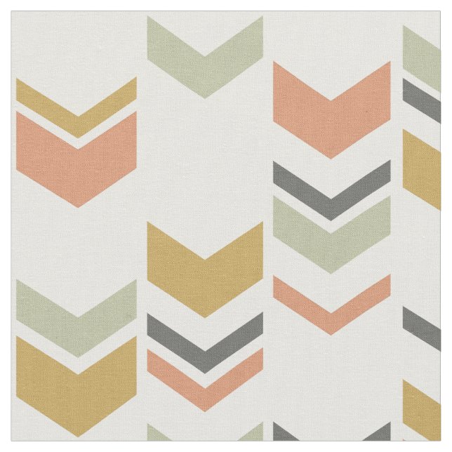 Staggered Chevron Modern Geometric Pattern Fabric (Close Up)