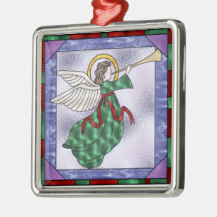Stain Glass Angel design Christmas Tree Ornament