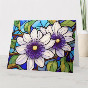 Stain glass art lilikoi passionfruit  card