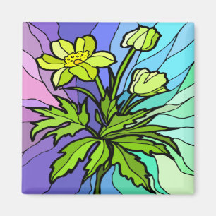 Stain Glass Daisy Magnet