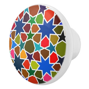 Stain Glass inspired Colourful Ceramic Knob