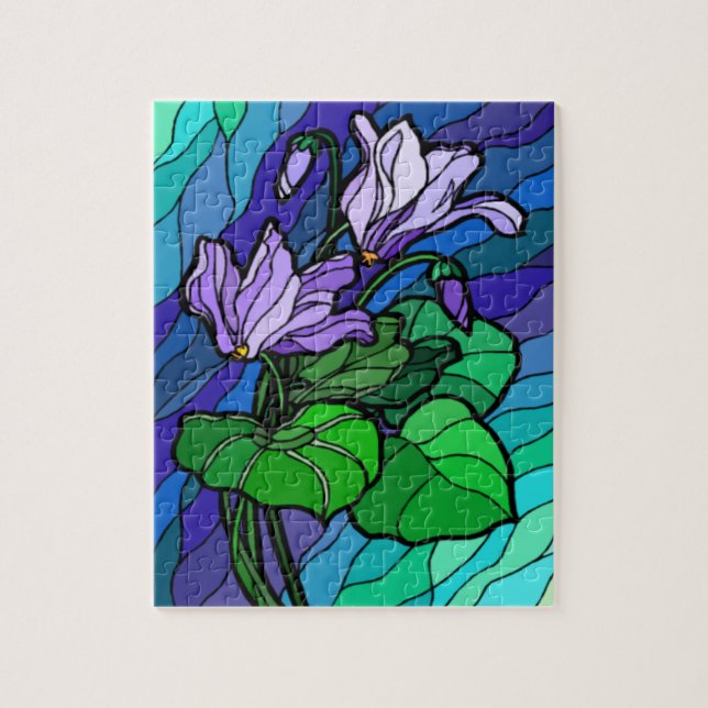 Stain Glass Irish Flower Jigsaw Puzzle (Vertical)