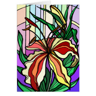 Stain Glass Lily Card