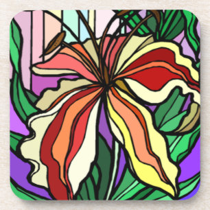 Stain Glass Lily Coasters