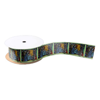 Stain Glass nativit Satin Ribbon
