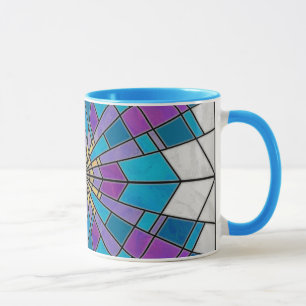 Stain Glass Ray Blue and Purple Mug