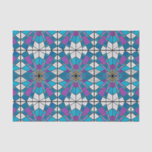 Stain Glass Ray Blue and Purple Tissue Paper