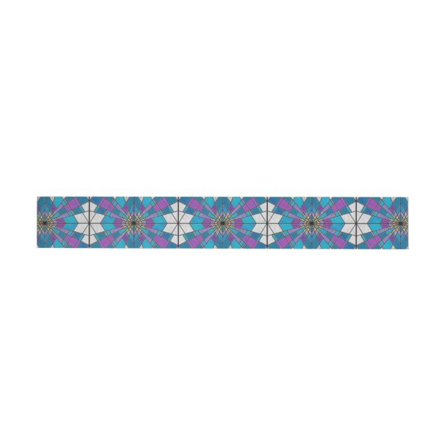 Stain Glass Ray Blue and Purple Wraparound Address Label (Individual)