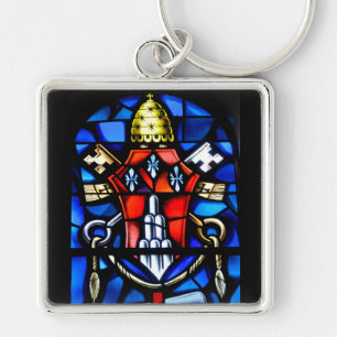 stain glass window at church keychain