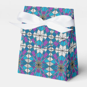 Stain Glass with Blue and Purple Angle Pattern Favor Box
