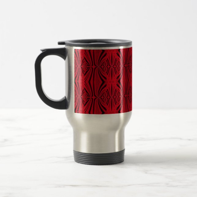 stain red fractal travel mug (Left)