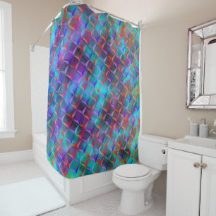 Stained bluish lilac and 3D or pink triangles