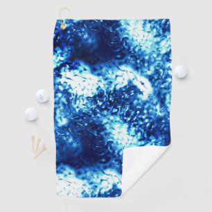 Stained flashy blue looks like frosted glass  golf towel