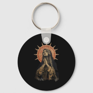 Stained Gl Prayer Faith  Keychain