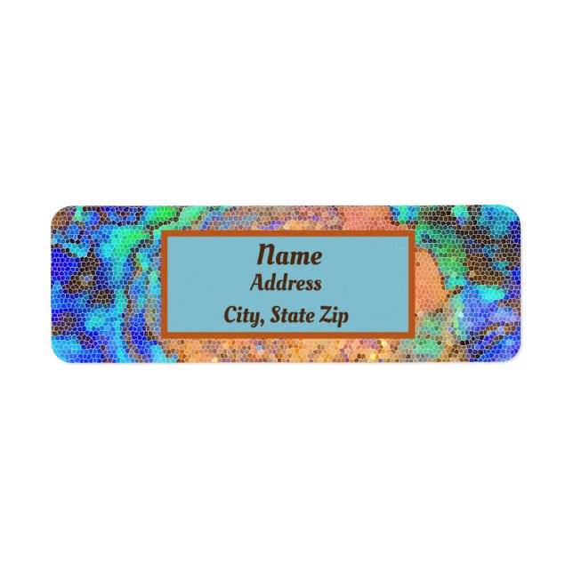 Stained Glass Abalone Shell Abstract Mosaic (Front)