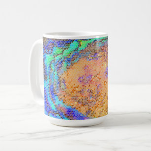 Stained Glass Abalone Shell Abstract Mosaic Coffee Mug