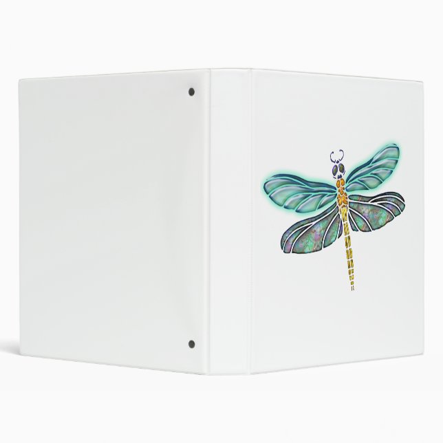 Stained Glass & Abalone Shell Dragonfly Binder (Background)