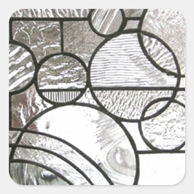 Stained Glass  Abstract Circle square clear Sticker (Front)