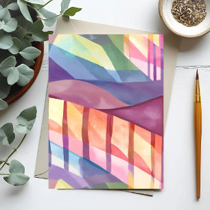 Stained Glass   Abstract Colourful Contemporary Ar Postcard