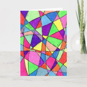 "Stained Glass" Abstract Design Greeting Card