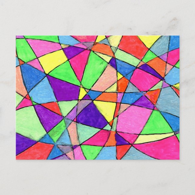 "Stained Glass" Abstract Design Postcard (Front)