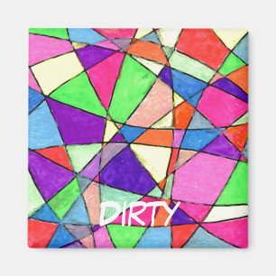 "Stained Glass" Abstract Dishwasher Status Magnet