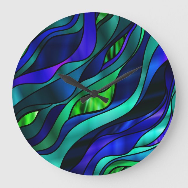 Stained Glass Abstract Large Clock (Front)