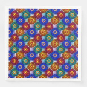 Stained Glass Abstract Red Green Blue Orange Napkin
