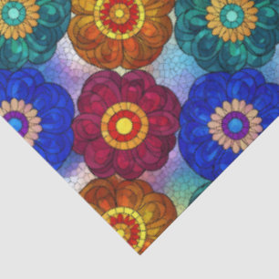 Stained Glass Abstract Red Green Blue Orange Tissue Paper