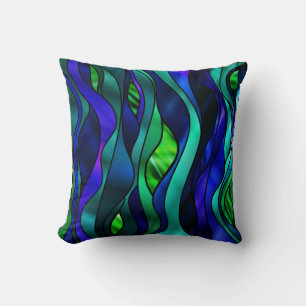 Stained Glass Abstract Throw Pillow