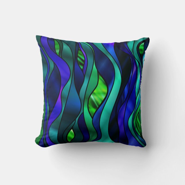 Stained Glass Abstract Throw Pillow (Front)