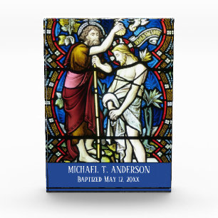 Stained Glass Adult Baptism Jesus St. John Baptist Photo Block
