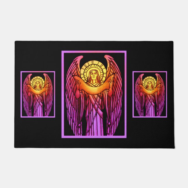 Stained Glass Angel  Doormat (Front)