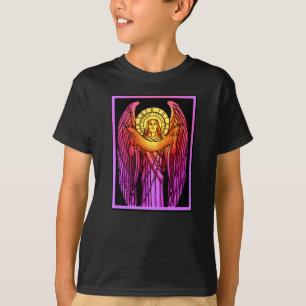 Stained Glass Angel Kids Dark T-Shirt