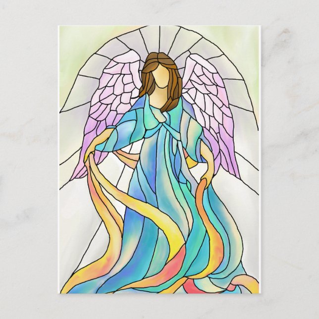Stained Glass Angel Postcard (Front)